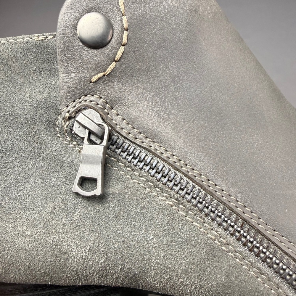 Earth Conway Maple Stone Grey Multi Leather Suede Ankle Boots Womens 9M Booties - Picture 6 of 16